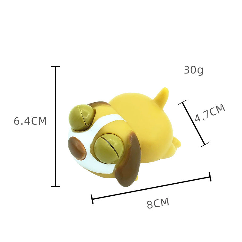 Cute Pet Squishy Sleepy Dog With Bulging Eyes Stress-Relief Squeeze Toy For Release And Fun