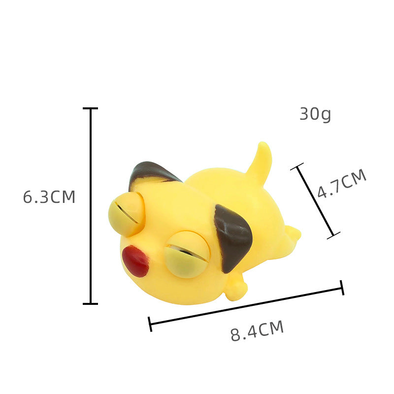Cute Pet Squishy Sleepy Dog With Bulging Eyes Stress-Relief Squeeze Toy For Release And Fun