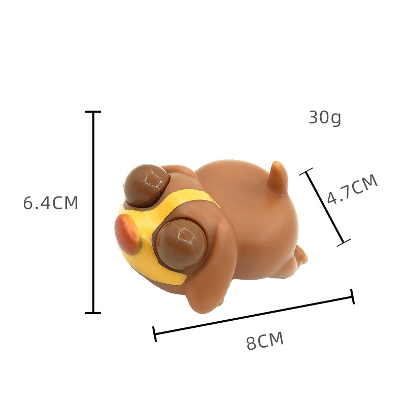 Cute Pet Squishy Sleepy Dog With Bulging Eyes Stress-Relief Squeeze Toy For Release And Fun