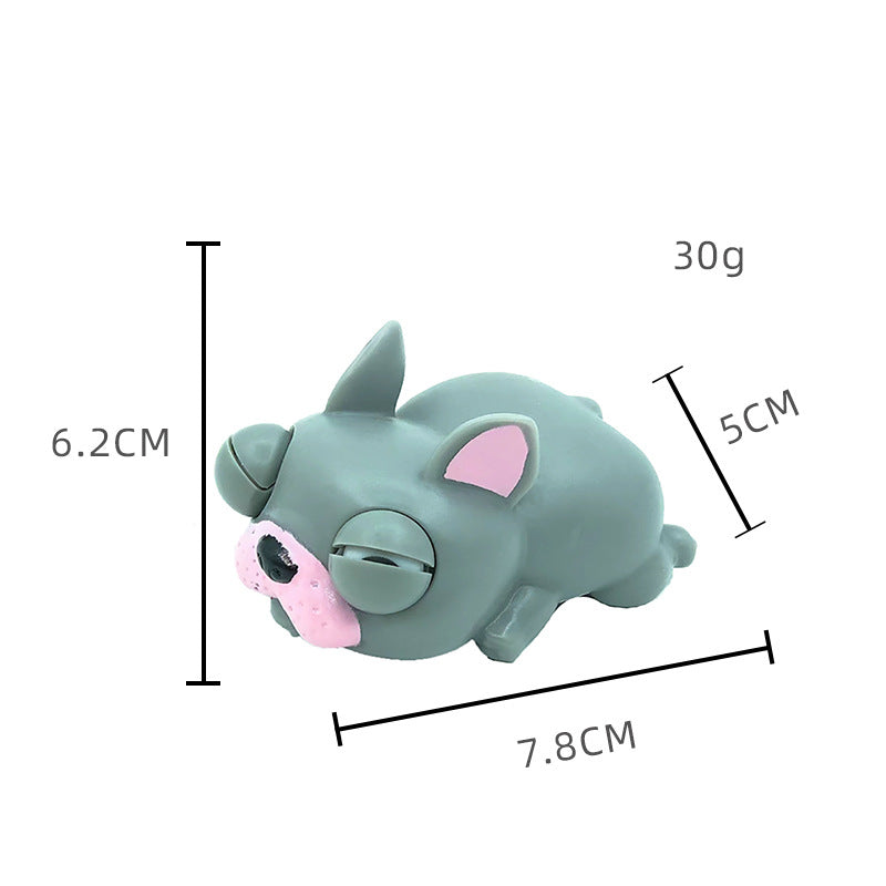 Cute Pet Squishy Sleepy Dog With Bulging Eyes Stress-Relief Squeeze Toy For Release And Fun